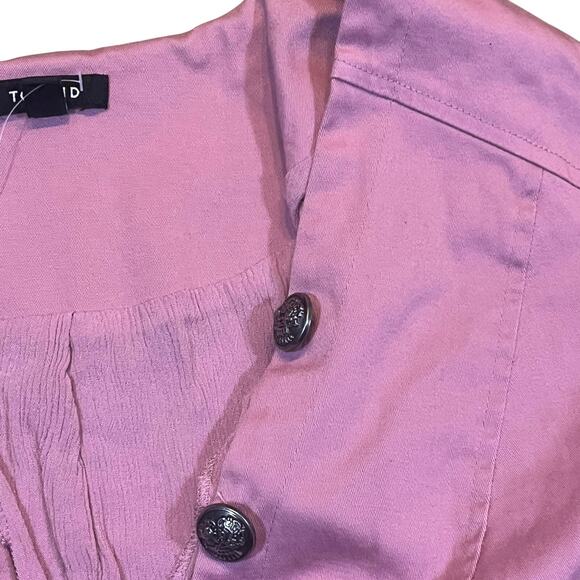 Torrid 5x Pink Stretch Twill Peplum Military Buttons Open Front Jacket - Picture 1 of 7